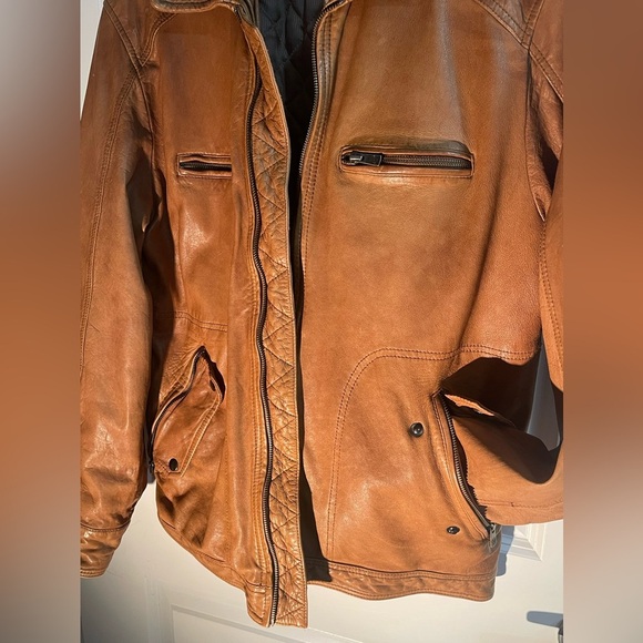 Brown DANIER Leather Men Size XL Jacket - Picture 8 of 16
